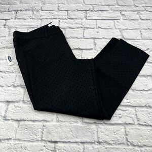 Old Navy Pixie Ankle Pants Womens 16 Black Polka Dot Slim Fit Trousers NEW